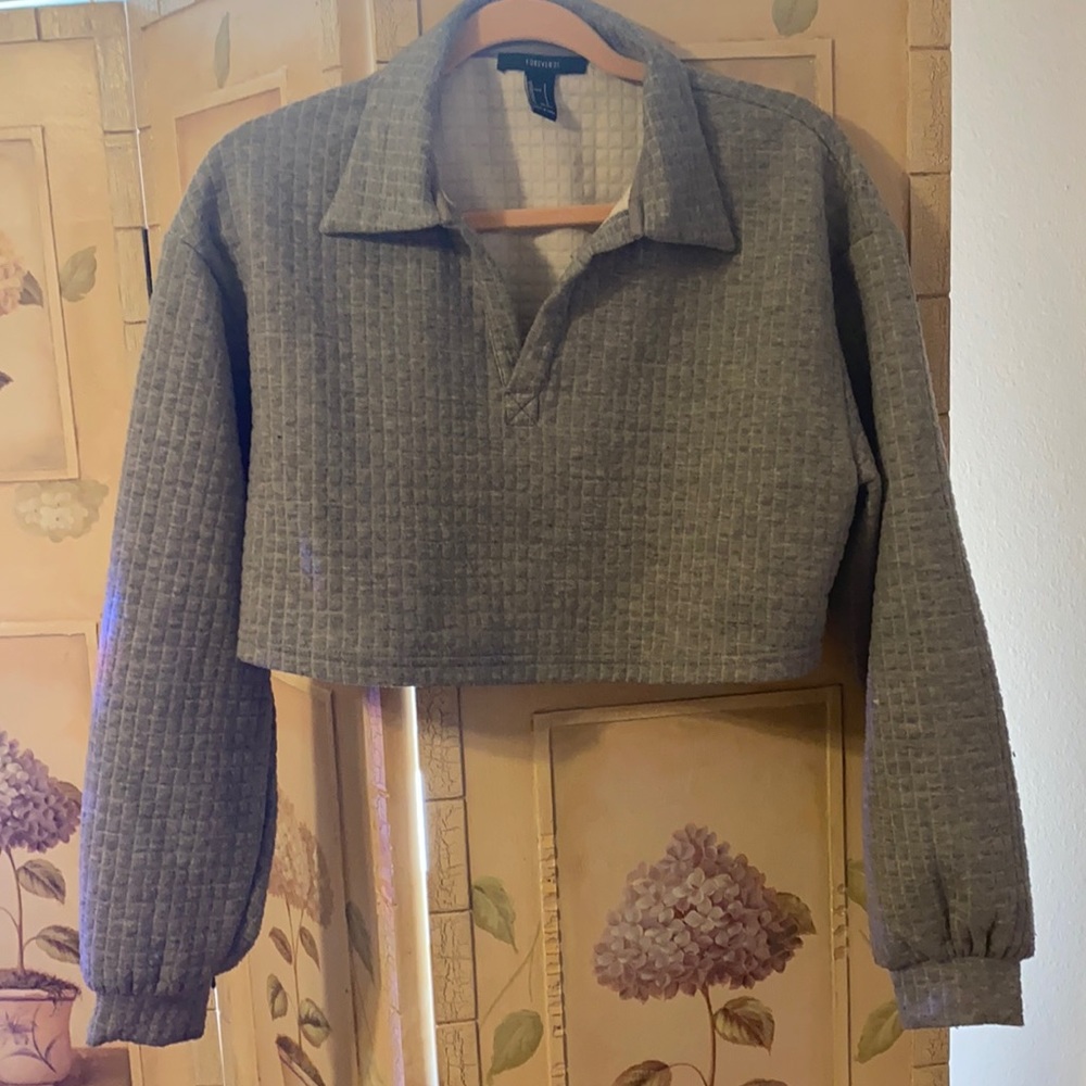 Crop top thermal with collar